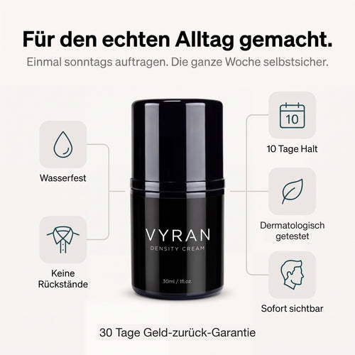 VYRAN — wasserfest, keine Rückstände, 10 Tage Halt, 30 Tage Geld-zurück-Garantie