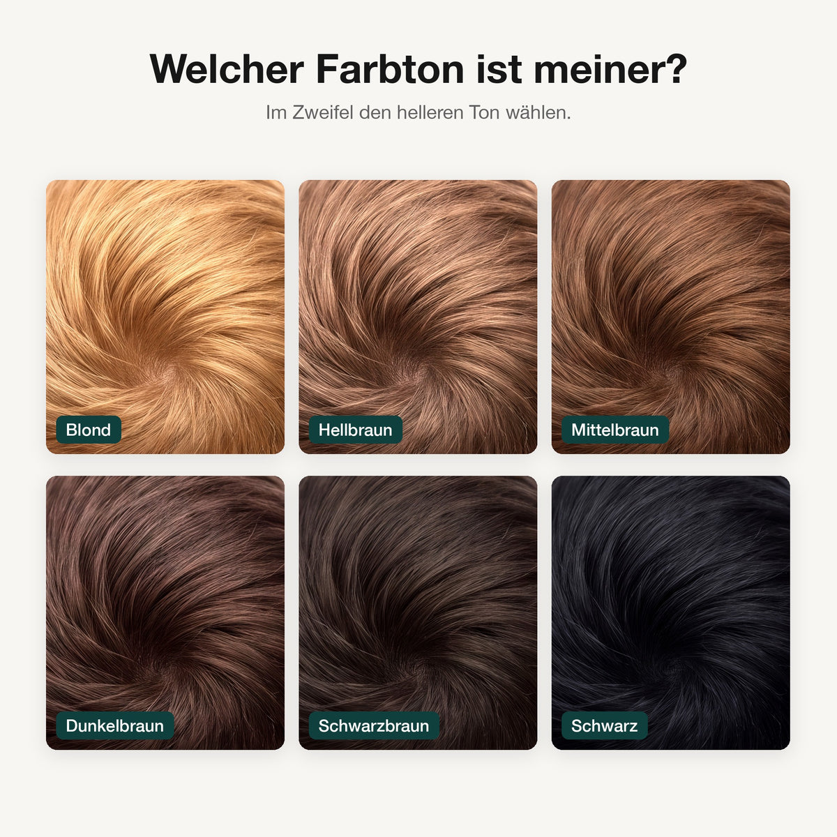 Welcher Farbton ist meiner? Sechs Farbtöne von Blond bis Schwarz